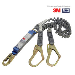 DBI-SALA® EZ-Stop™ Elasticated Webbing Double Tail Lanyard with Double Action Snaphook and Scaffoldhooks, 2m Z60203634E